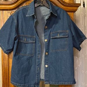 Bronze snake,Women’s Denim Short Sleeve Jacket